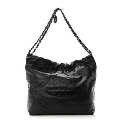 Chanel Shiny Calfskin Quilted Small Chanel 22 So Black 1 of 11