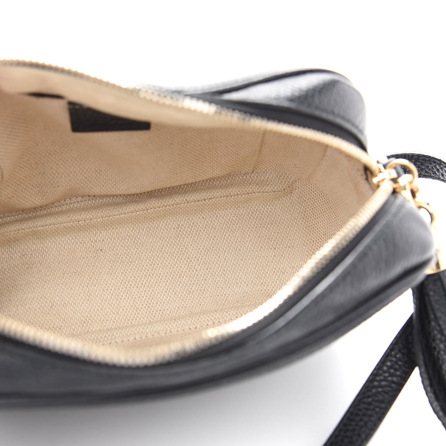 Pebbled Calfskin Small Soho Disco Bag Black