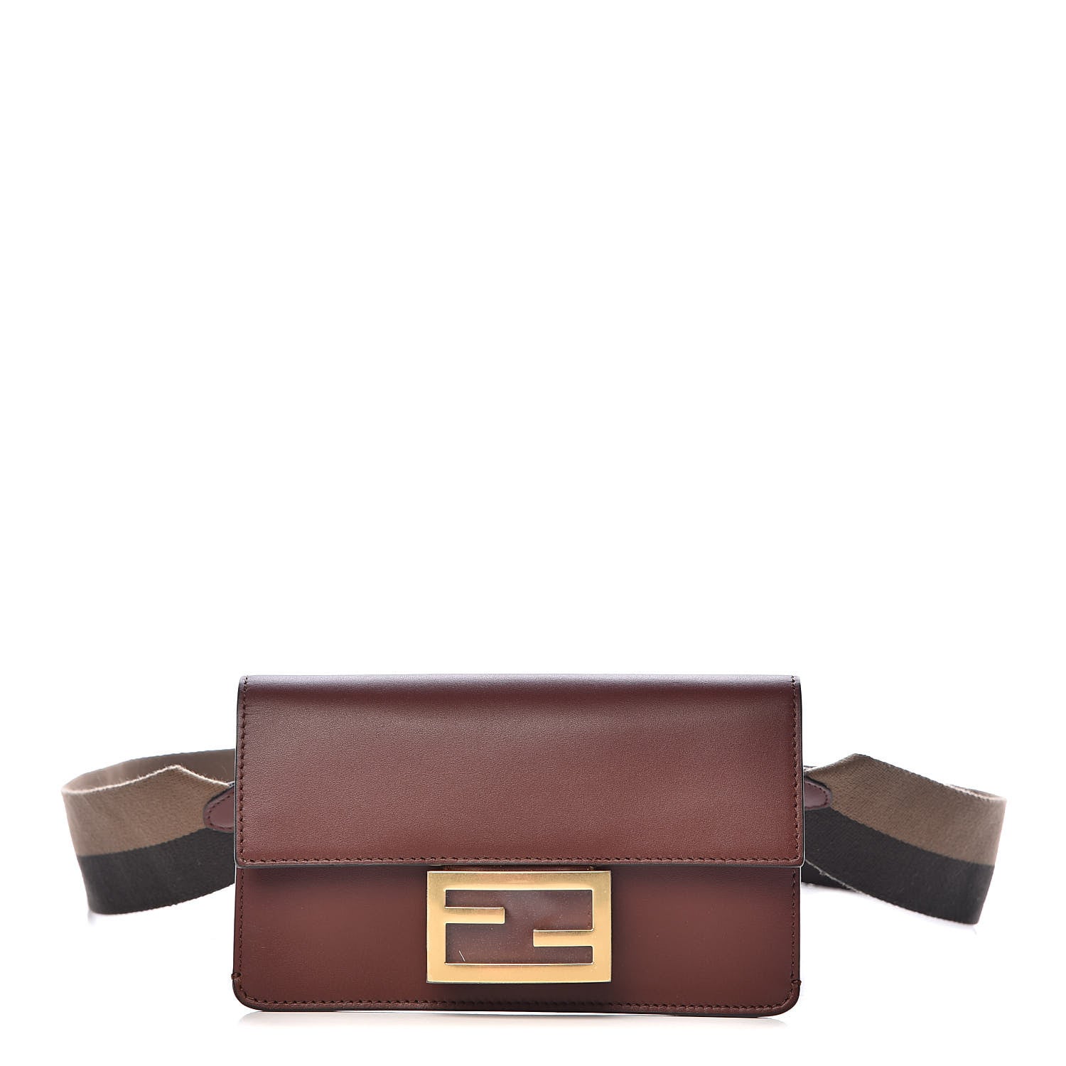 Fendi Vitello King Mini Flat Baguette Praline 1 of 10