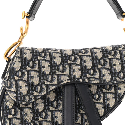 Christian Dior Oblique Mini Saddle Bag Blue 8 of 13