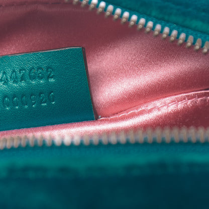 Gucci Velvet Matelasse Small GG Marmont Chain Shoulder Bag Pavone Cyan 7 of 10