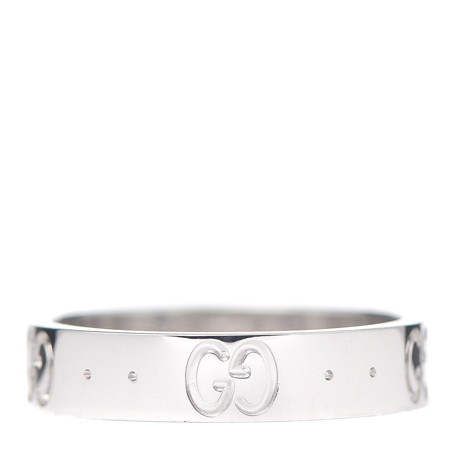 18K White Gold 4mm Icon Thin Band Ring 50 5.25