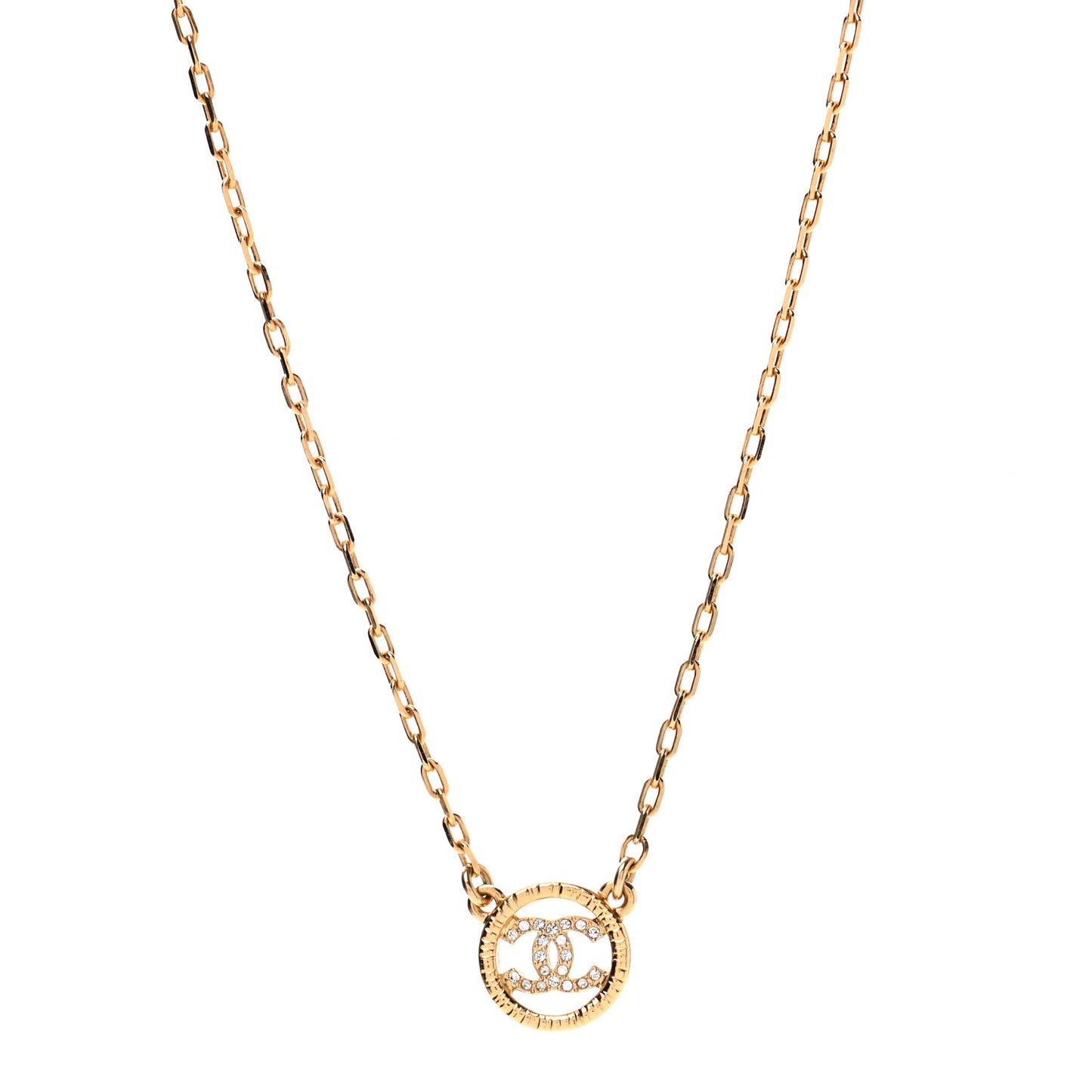 Crystal CC Chain Short Necklace Gold