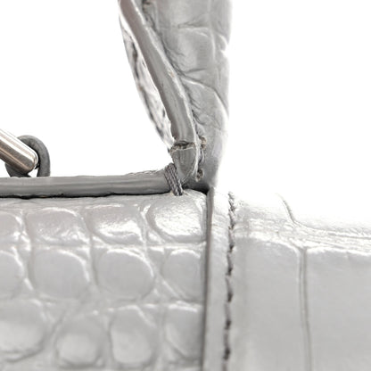 Balenciaga Shiny Calfskin Crocodile Embossed Medium Hourglass Top Handle Bag Balenciaga Grey 15 of 18