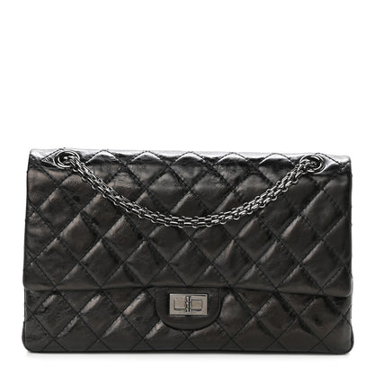 Chanel Metallic Aged Calfskin Quilted 2.55 Reissue 226 Flap Black 1 of 11