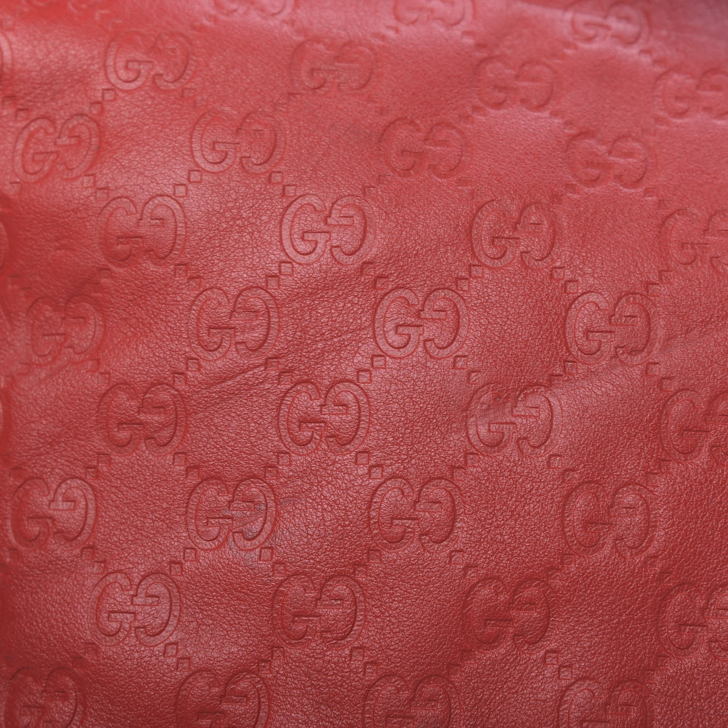 Gucci Guccissima Medium Flat Messenger Bag Red 14 of 14