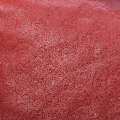 Gucci Guccissima Medium Flat Messenger Bag Red 14 of 14