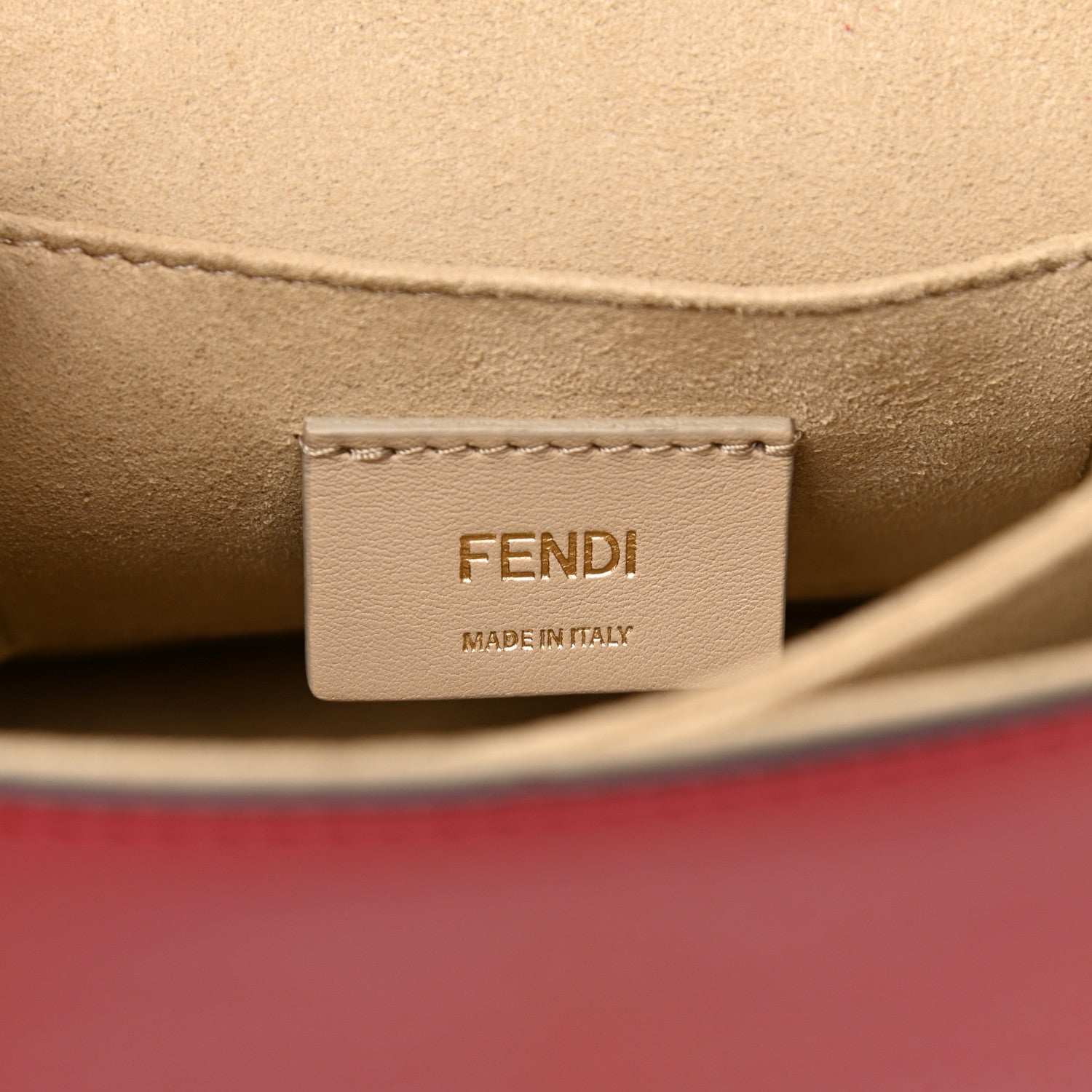 Fendi Vitello Liberty FF 1974 Embossed Small Kan I Shoulder Bag Fragola 5 of 7