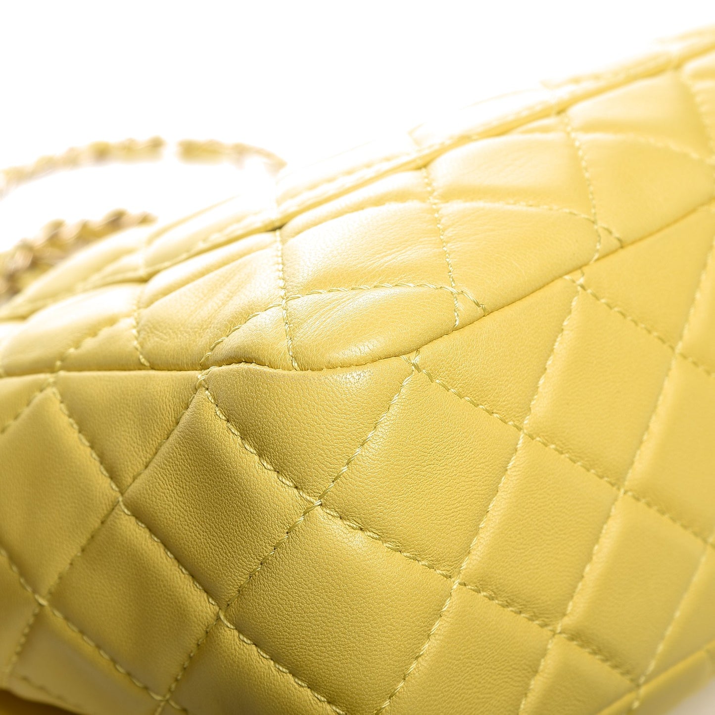 Lambskin Quilted Jumbo Single Flap Yellow