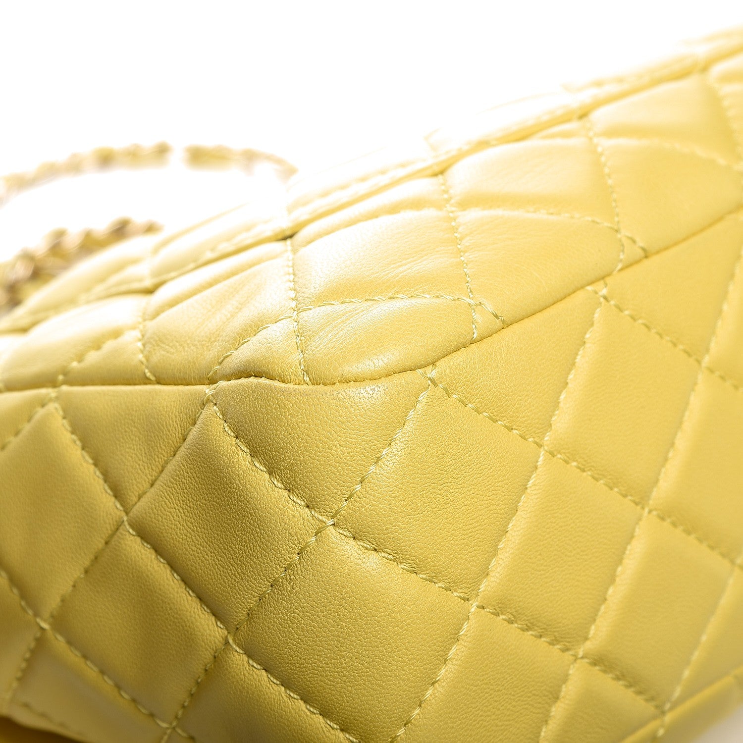Chanel Lambskin Quilted Jumbo Single Flap Yellow 11 of 12