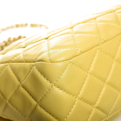 Chanel Lambskin Quilted Jumbo Single Flap Yellow 11 of 12