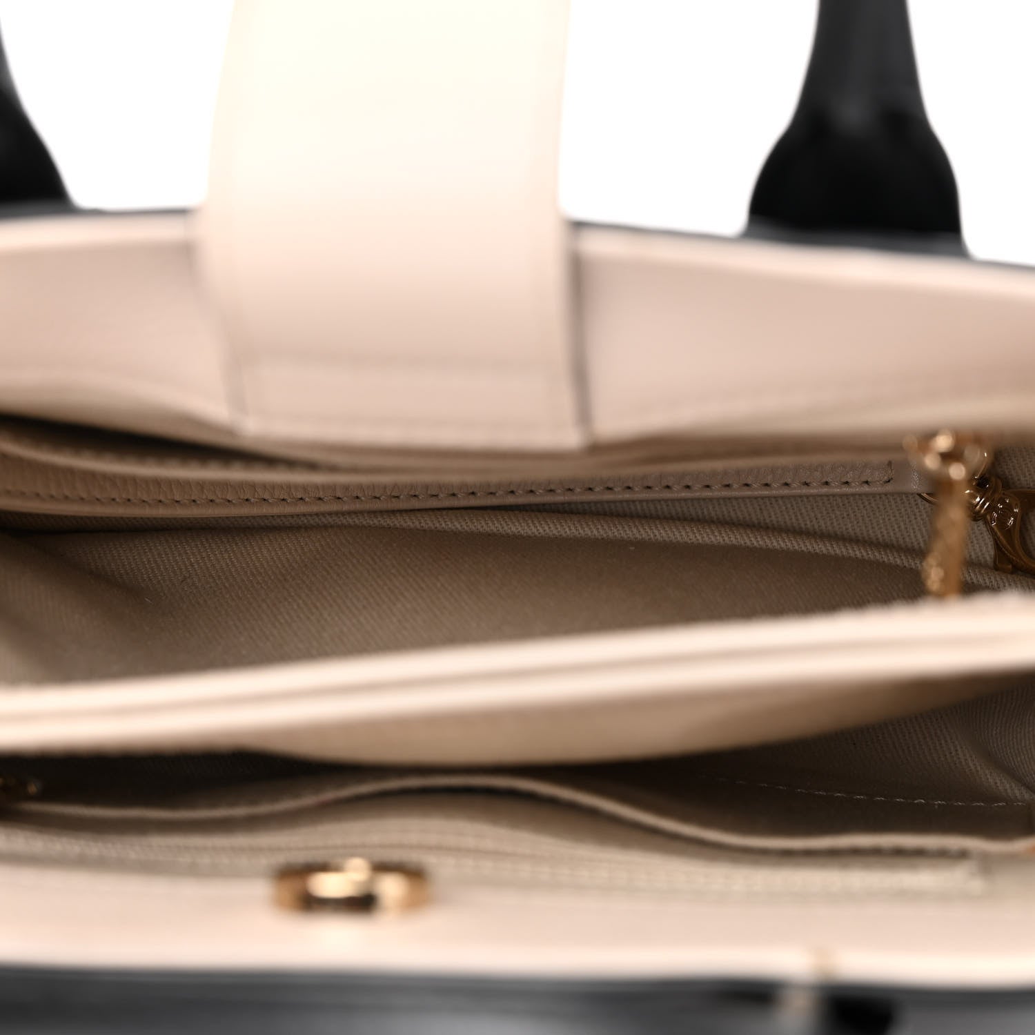 Chanel Grained Calfskin Mini Bi-Color Neo Executive Shopper Tote Black Beige 5 of 12