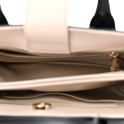 Chanel Grained Calfskin Mini Bi-Color Neo Executive Shopper Tote Black Beige 5 of 12