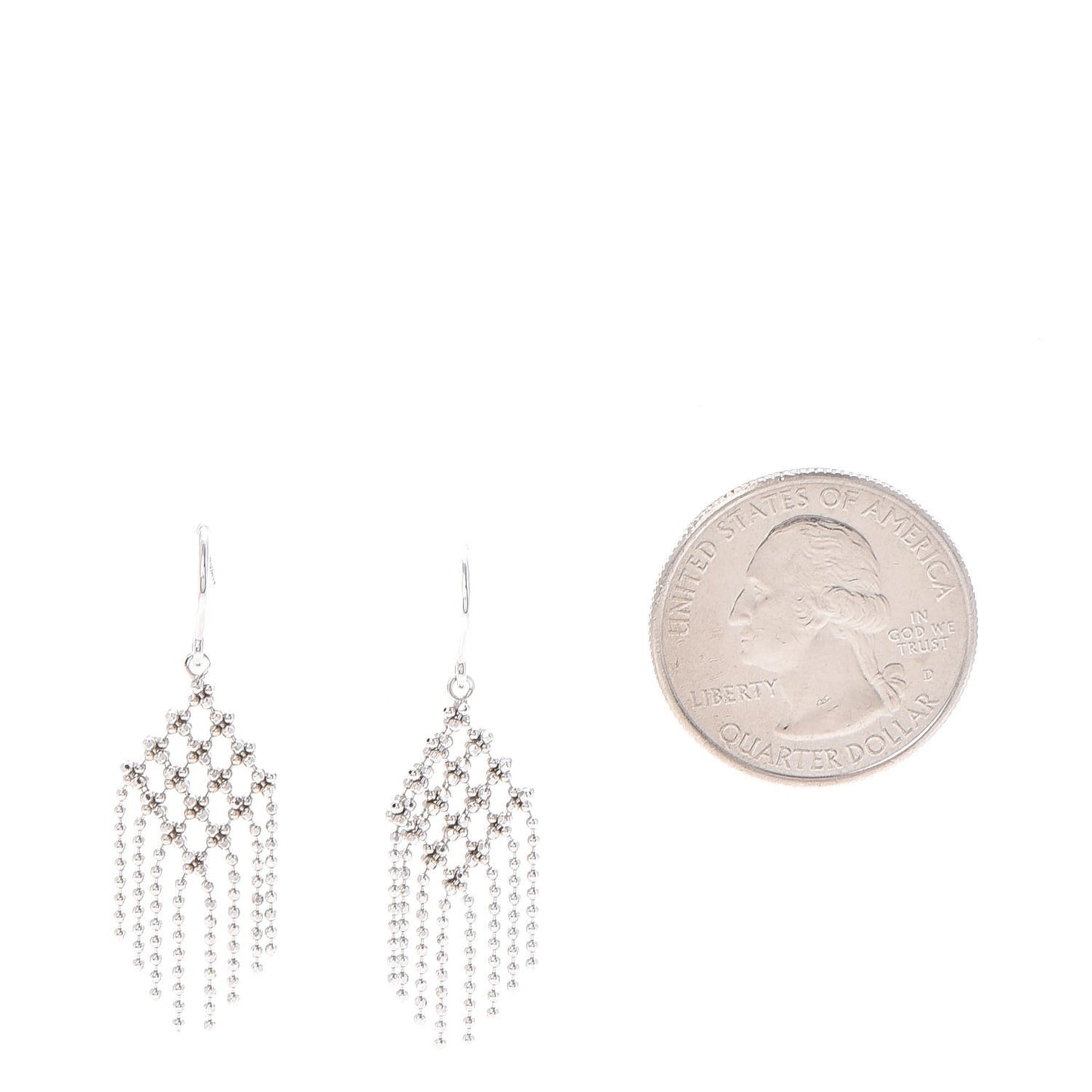 18K White Gold Fringe Earrings