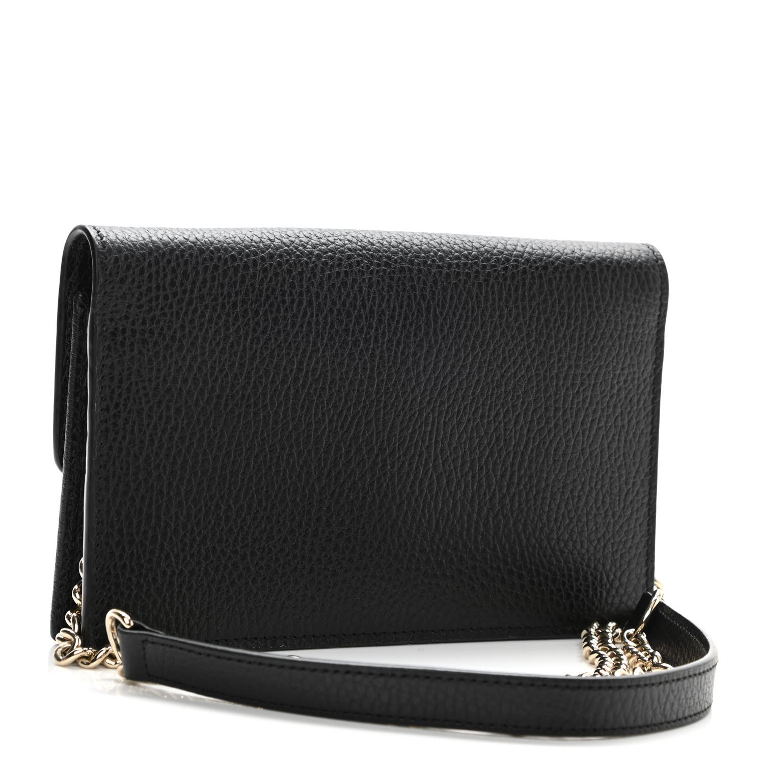 Gucci Dollar Calfskin Interlocking G Chain Wallet Black 3 of 8