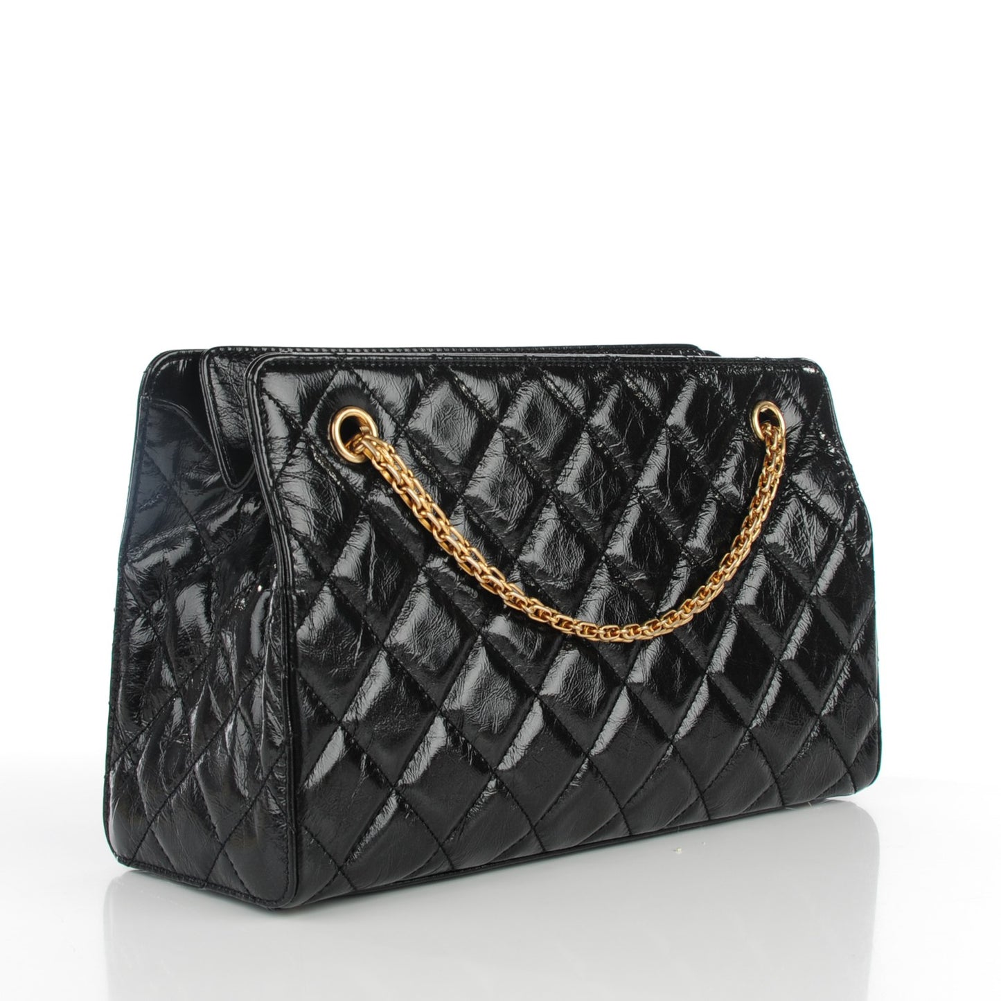 Aged Calfskin Quilted Medium 2.55 Reissue Tote Black