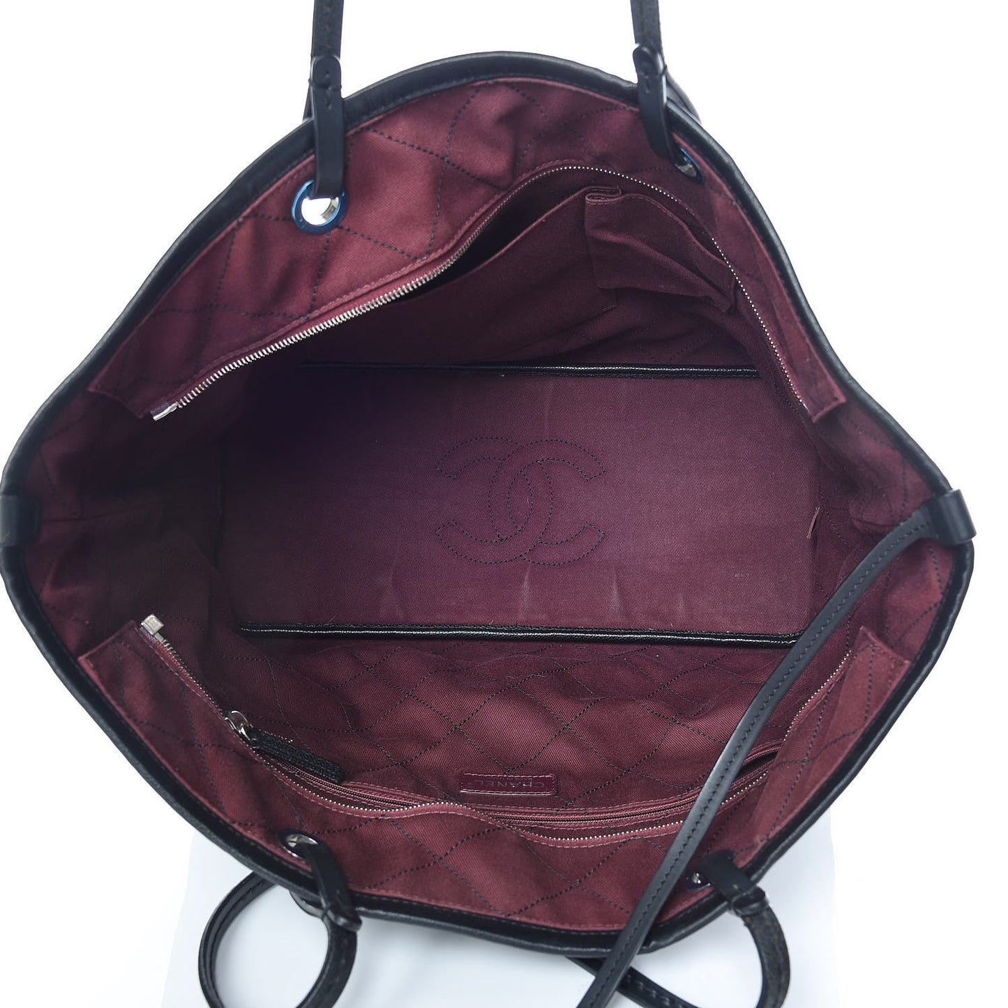 Grained Calfskin Shopping Fever Tote Black
