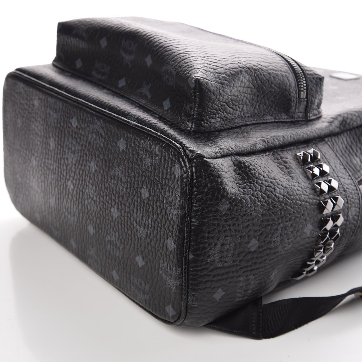 MCM Visetos Medium Side Studs Stark Backpack Black 9 of 10