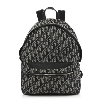 Christian Dior Oblique Calfskin Rider Backpack Beige Black 1 of 12
