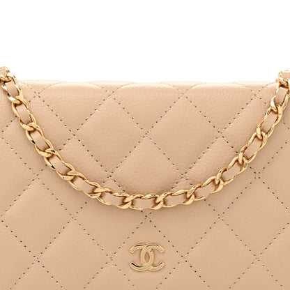 Chanel Caviar Quilted Wallet on Chain WOC Beige 8 of 10