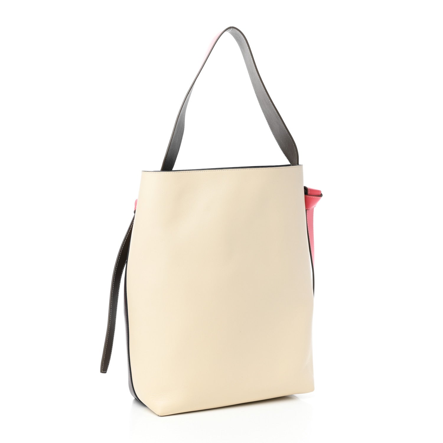 Celine Shiny Smooth Calfskin Small Twisted Cabas Burgundy Cream 3 of 8
