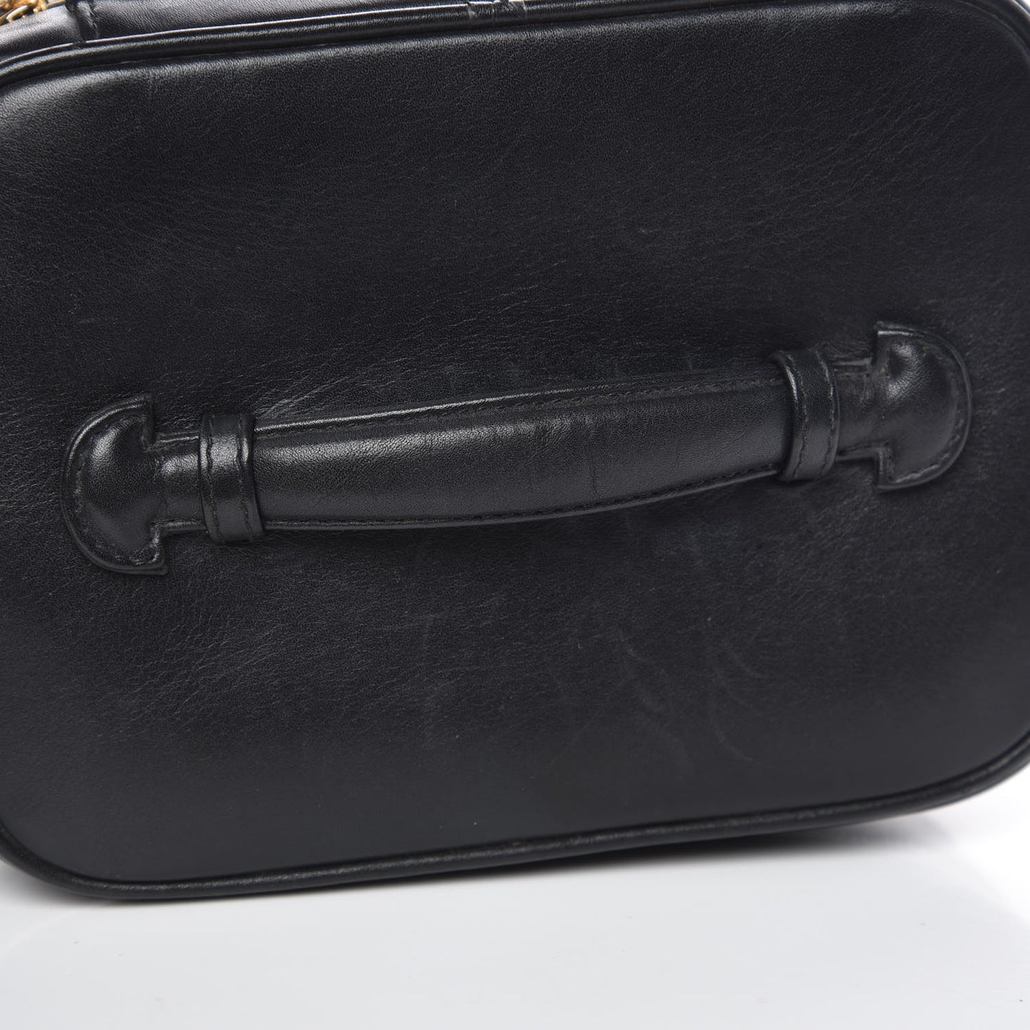Lambskin Vanity Cosmetic Case Black