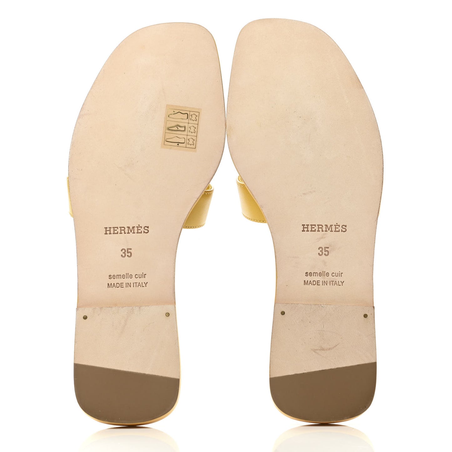Calfskin Oran Sandals 35 Jaune Citron