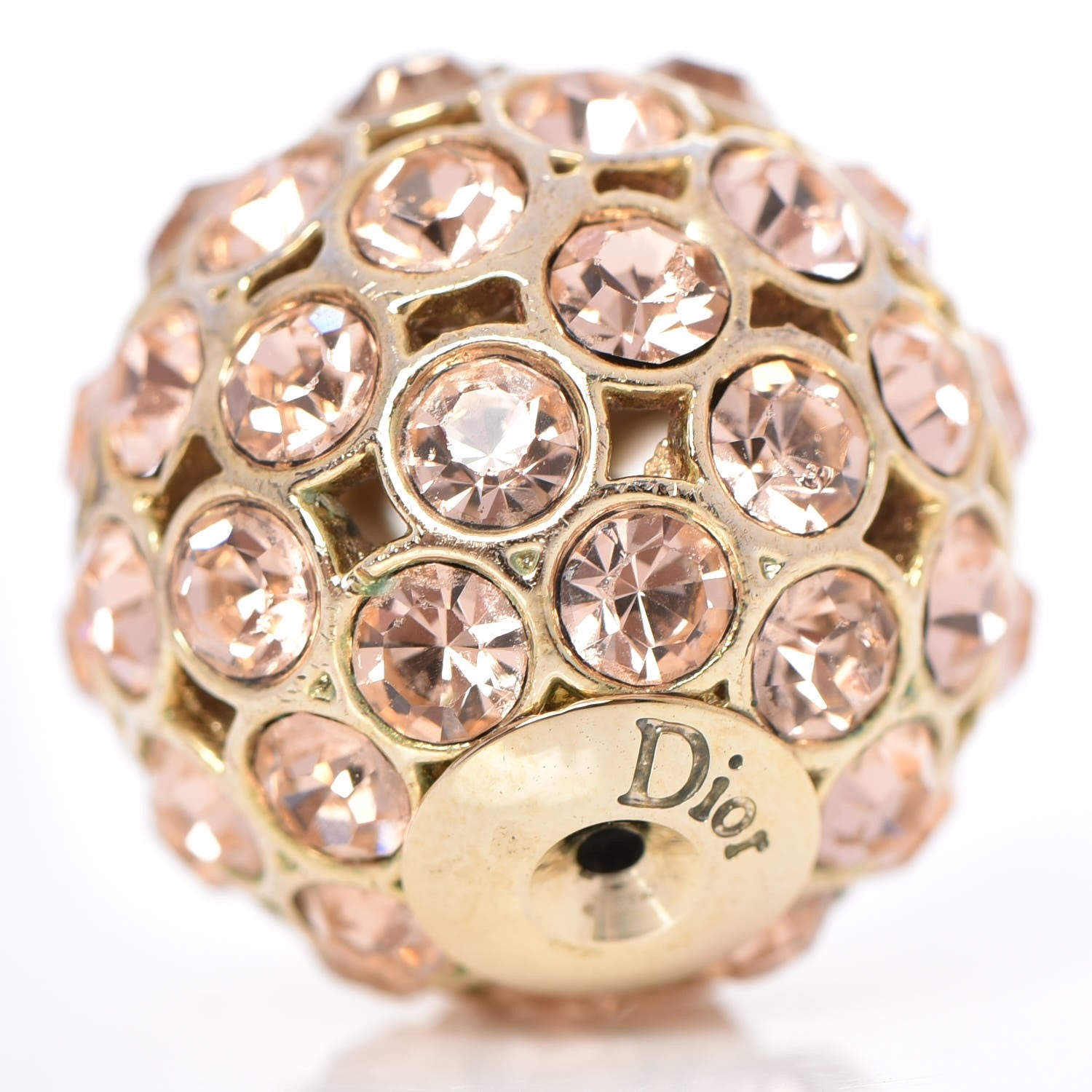 Christian Dior Crystal Mise En Dior Tribal Earrings Light Pink Gold 4 of 5