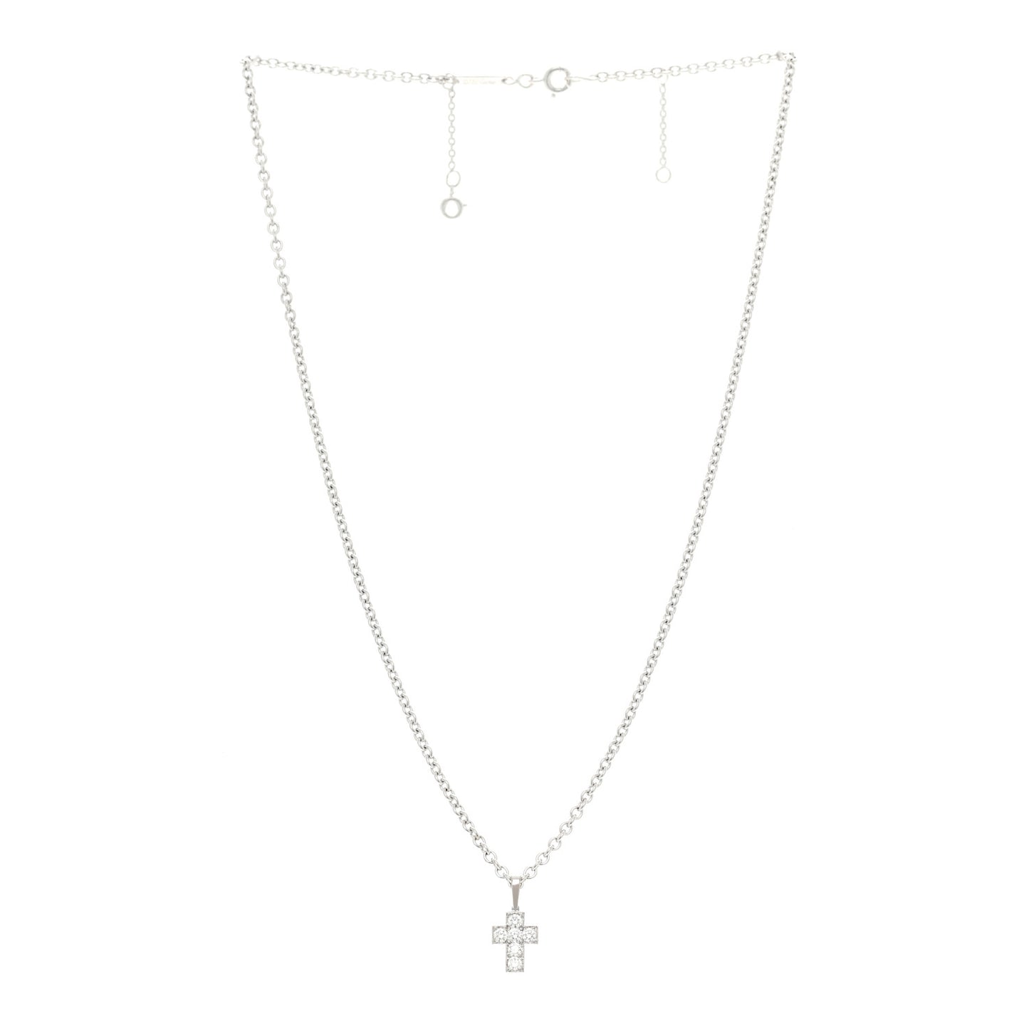 Platinum Diamond Cross Pendant Necklace