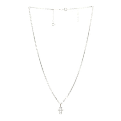 Cartier Platinum Diamond Cross Pendant Necklace 3 of 6