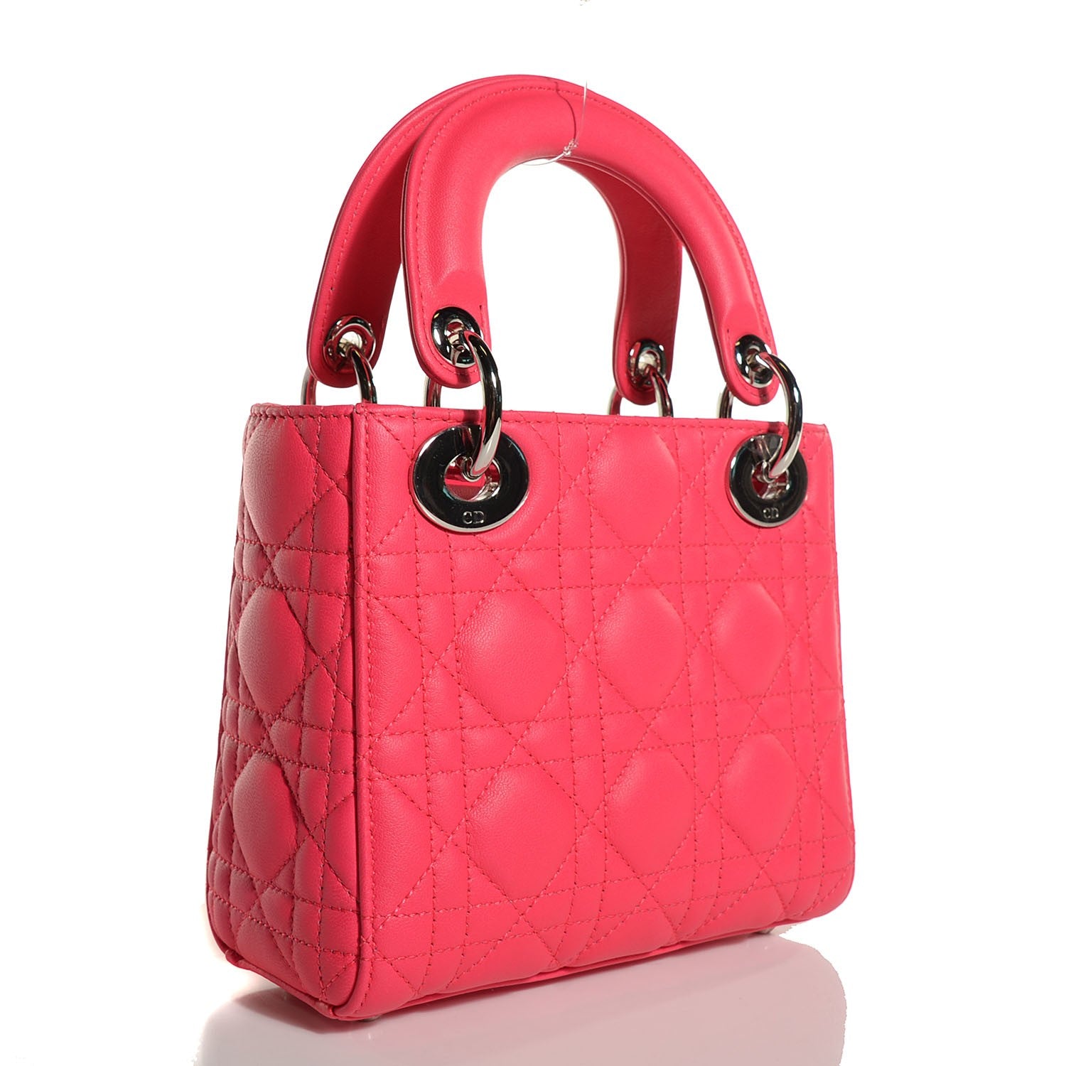 Christian Dior Lambskin Cannage Mini Lady Dior Deep Rose 3 of 8