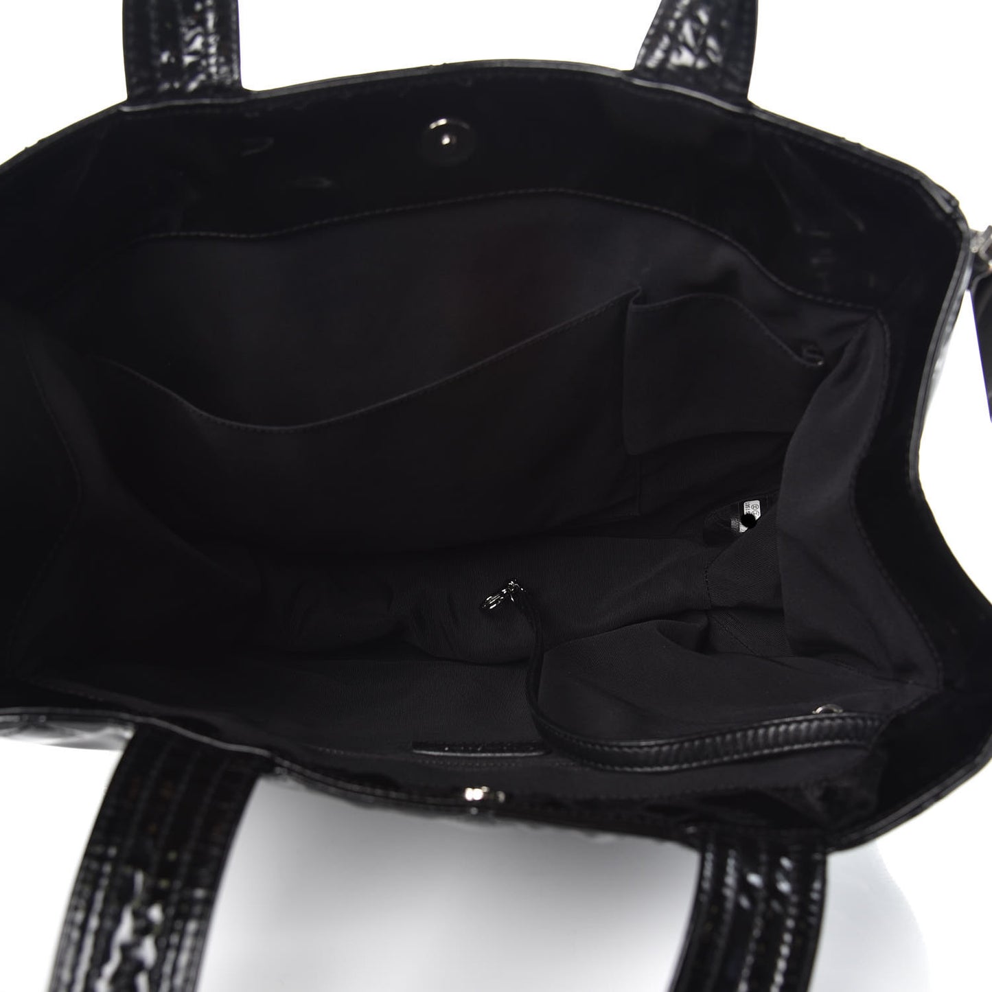 Vinyl Quilted CC Small Expandable Tote Black