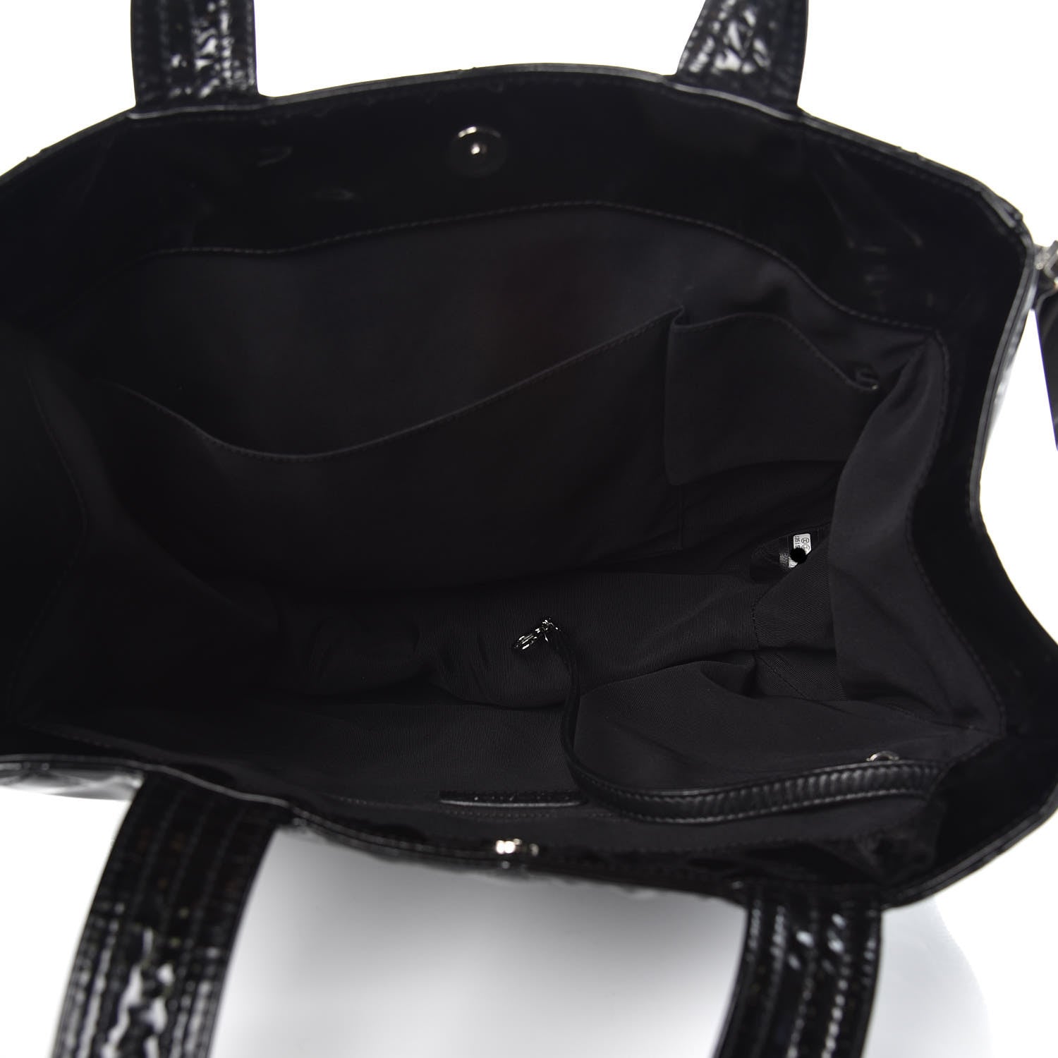Chanel Vinyl Quilted CC Small Expandable Tote Black 5 of 12