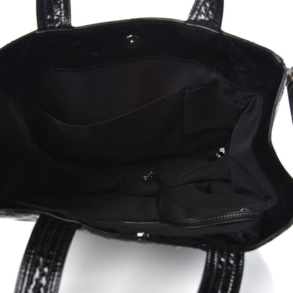 Chanel Vinyl Quilted CC Small Expandable Tote Black 5 of 12