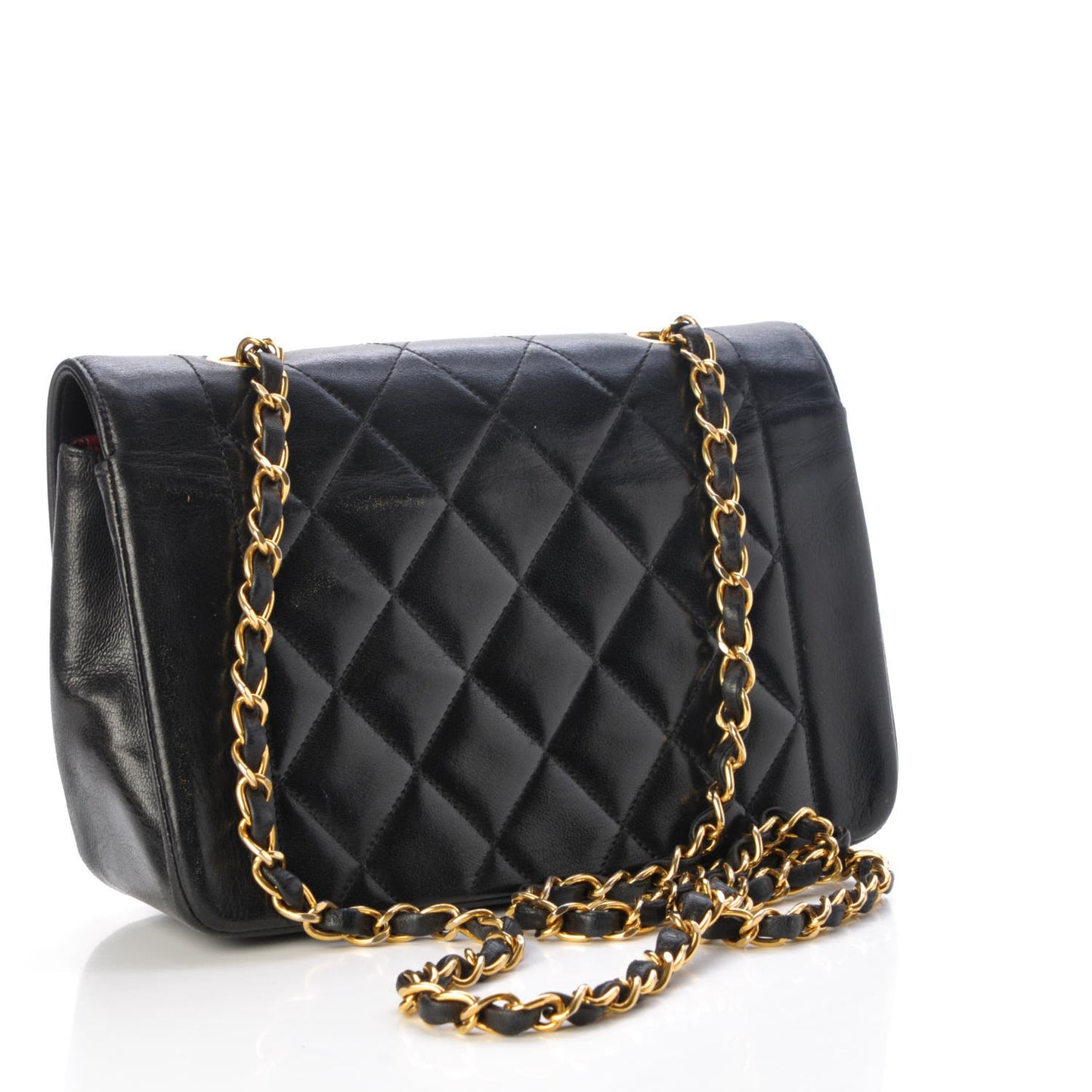 Lambskin Quilted Small Single Flap Black