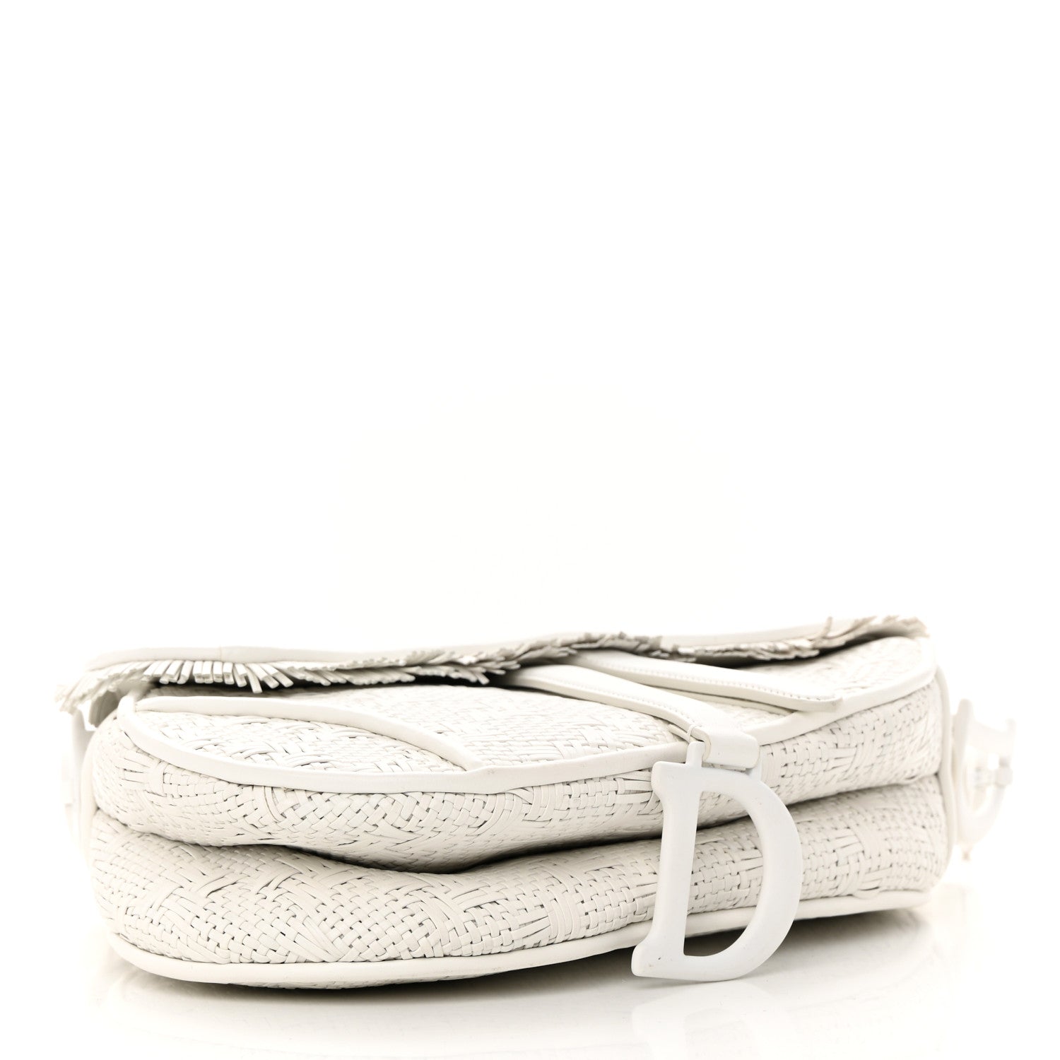 Christian Dior Ultra Matte Woven Saddle Bag White 4 of 12