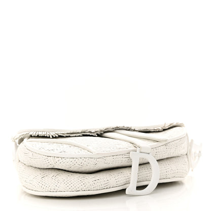 Christian Dior Ultra Matte Woven Saddle Bag White 4 of 12
