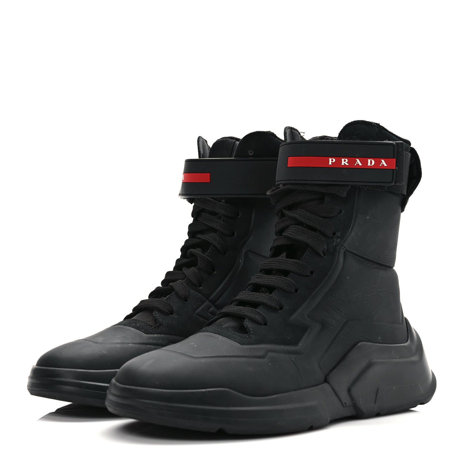 Prada Nubuck Polarius High Top Sneakers 36 Black 3 of 10