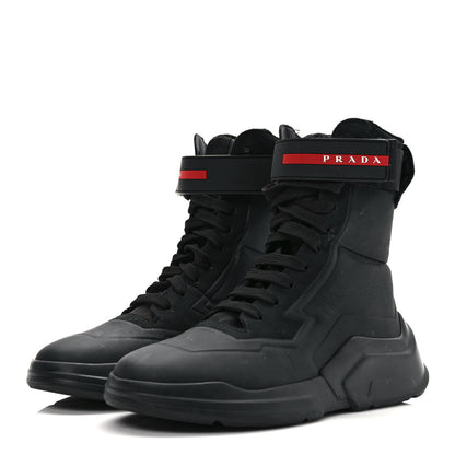 Prada Nubuck Polarius High Top Sneakers 36 Black 3 of 10