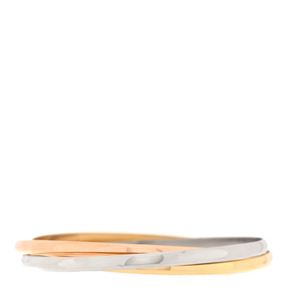 Cartier 18K Pink Yellow White Gold 3.5mm Trinity Bangle Bracelet 1 of 3
