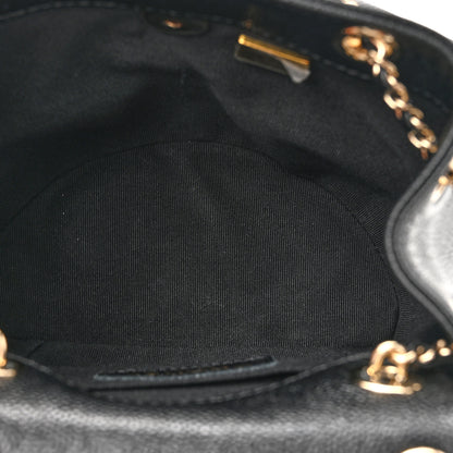 Chanel Shiny Caviar Quilted Small Duma Pockets Drawstring Backpack Black 5 of 10