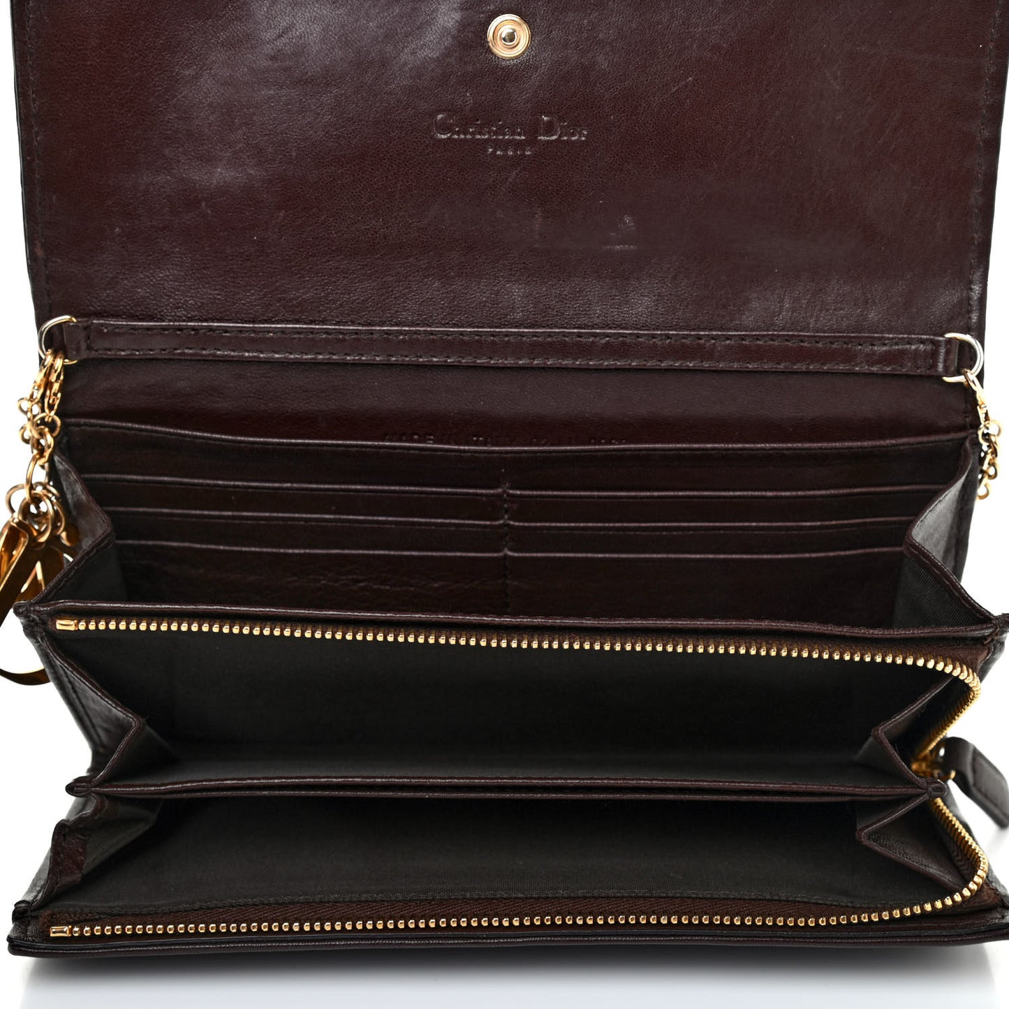 Woven Lady Dior Rendezvous Wallet On Chain Brown