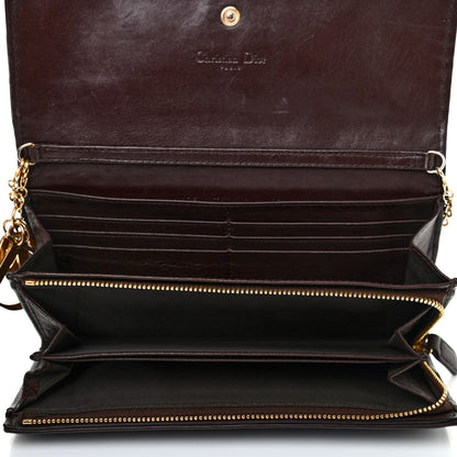 Christian Dior Woven Lady Dior Rendezvous Wallet On Chain Brown 4 of 5