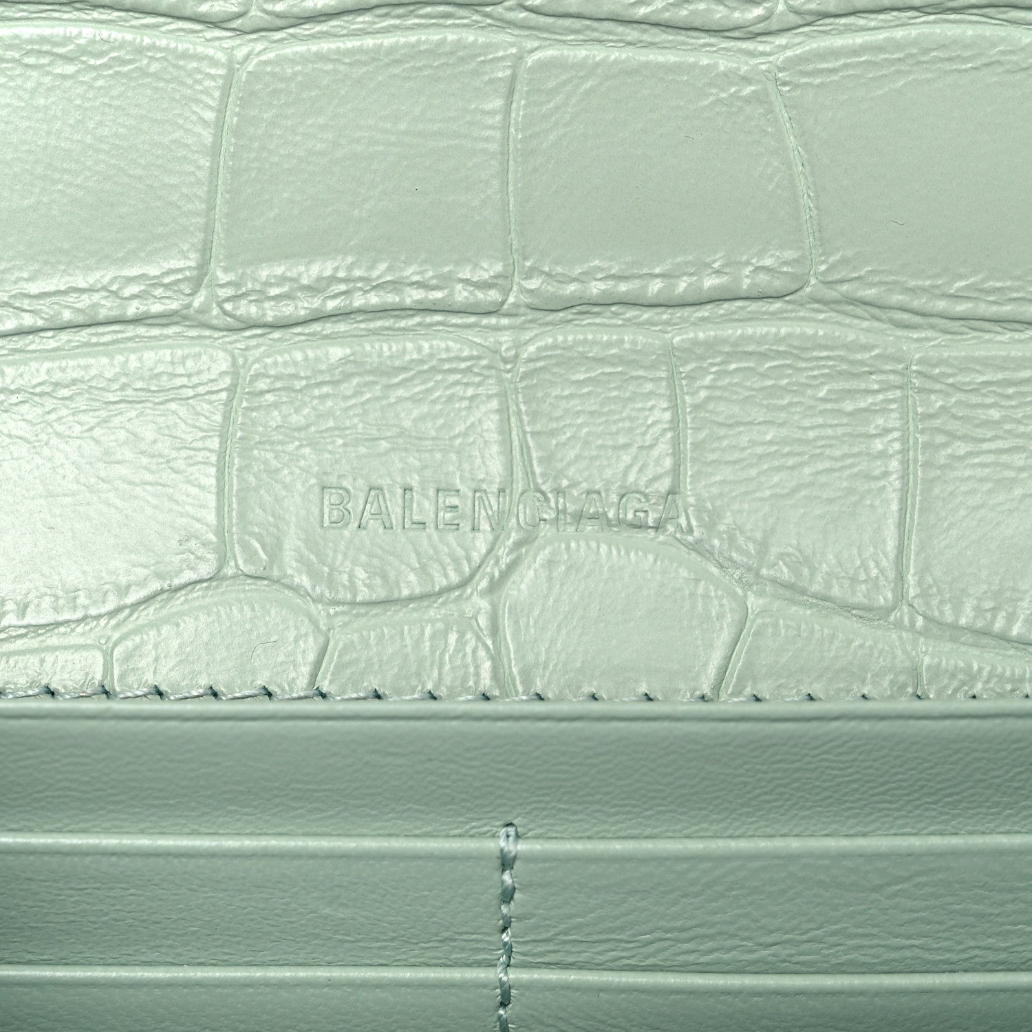 Balenciaga Extra Supple Calfskin Crocodile Embossed Gossip Chain Bag XS Light Green 5 of 8
