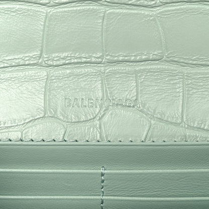 Balenciaga Extra Supple Calfskin Crocodile Embossed Gossip Chain Bag XS Light Green 5 of 8