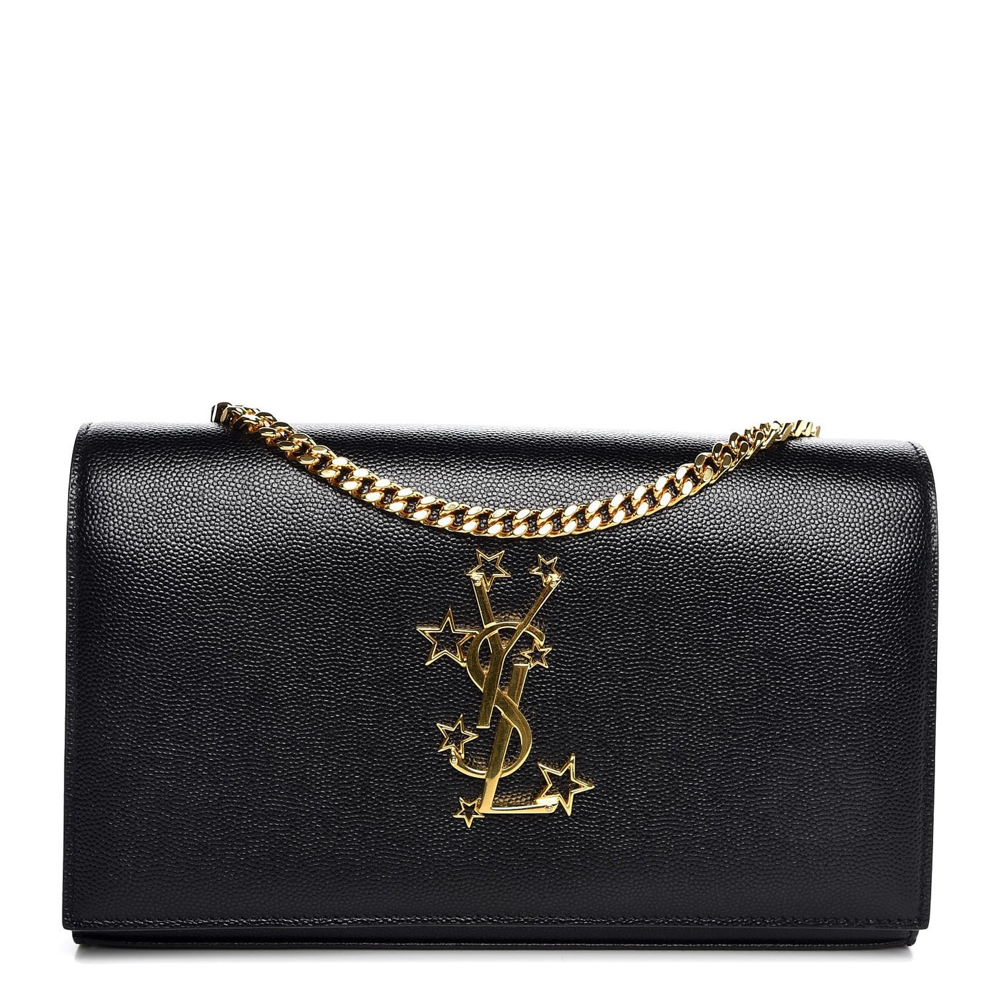Grain De Poudre Star Studded Monogram Wallet on Chain Black