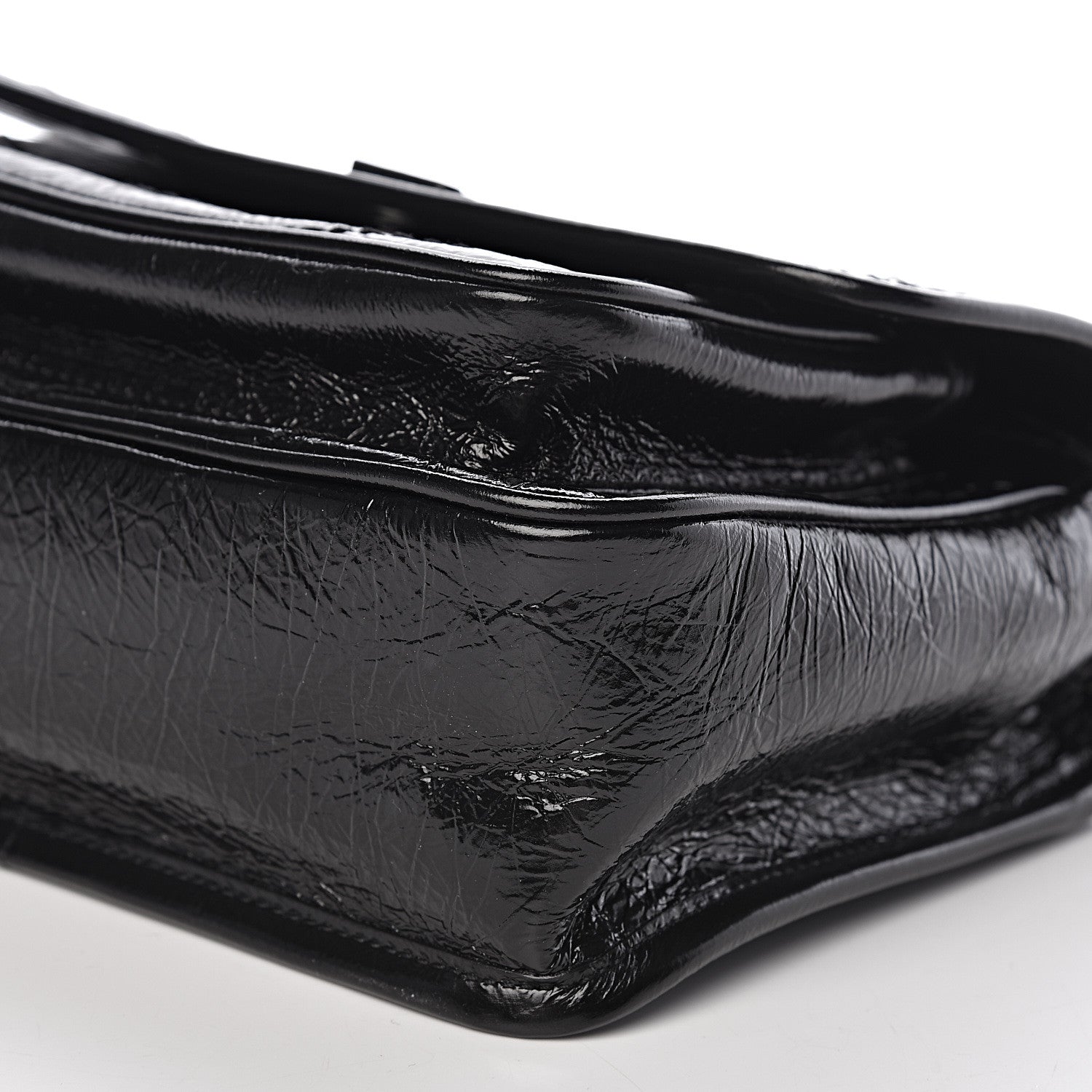 Saint Laurent Crinkled Calfskin Matelasse Monogram Baby Niki Chain Satchel Black 11 of 11