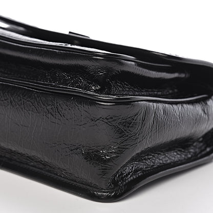 Saint Laurent Crinkled Calfskin Matelasse Monogram Baby Niki Chain Satchel Black 11 of 11