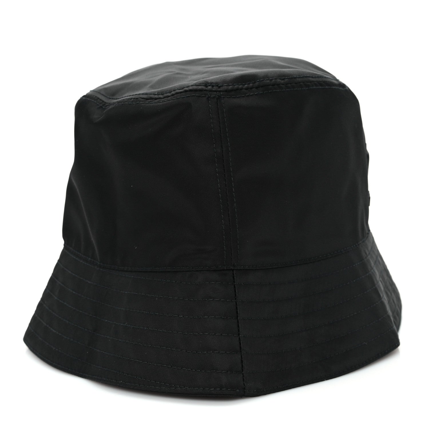Prada Re-Nylon Rubber Logo Bucket Hat S Black 6 of 8