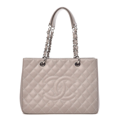 Chanel Caviar Quilted Grand Shopping Tote GST Light Grey 1 of 13